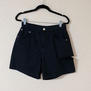 Bershka Black Mom Jean Shorts Side Slit